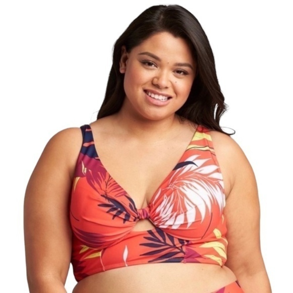 Lane Bryant Underwire Plunge Keyhole Swim Bikini Top